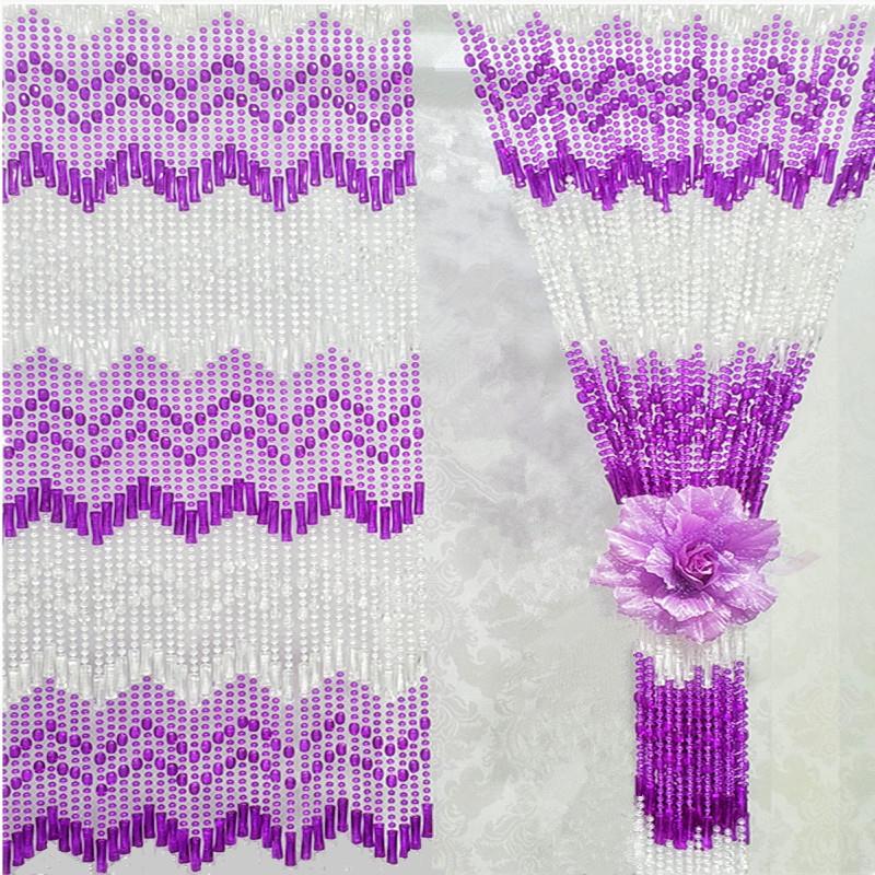 新款成品水晶网红珠帘门帘厕所隔断玄关过道风水帘卧室挂帘免打孔