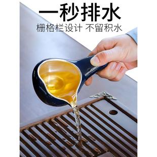 茶海储水排水式 客厅实木茶盘家用简易功夫茶具套装 不锈钢底小茶台