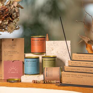 美国pfcandle线香塔香车载香片檀香琥珀苔藓桃金娘薄荷香薰送礼