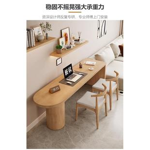 实木客厅书桌阳台茶桌工作台小户型家用双人电脑桌学习桌长条吧台