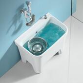 希尚家用双驱动拖把池化妆室带挤干篮拖布池落地式 墩布池带沥水篮