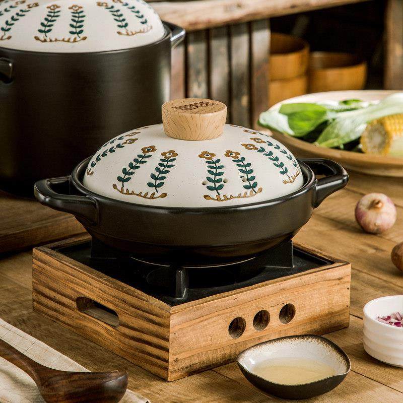 酒精炉小火锅民宿酒店湘菜陶瓷干锅锅具餐厅蜡烛明炉套装商用加热