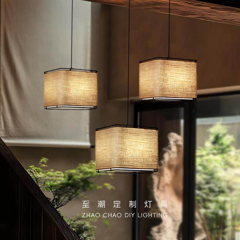 2025新中式饭厅吊灯定制覆古民宿客厅卧室书房新中式禅意茶室布艺,家装灯饰光源,餐厅吊灯,淘宝优惠券,粉丝福利购,淘宝优惠卷