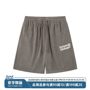 学院风中裤 日系简约运动f短裤 街头宽松五分裤 薄款 百搭休闲 男夏季