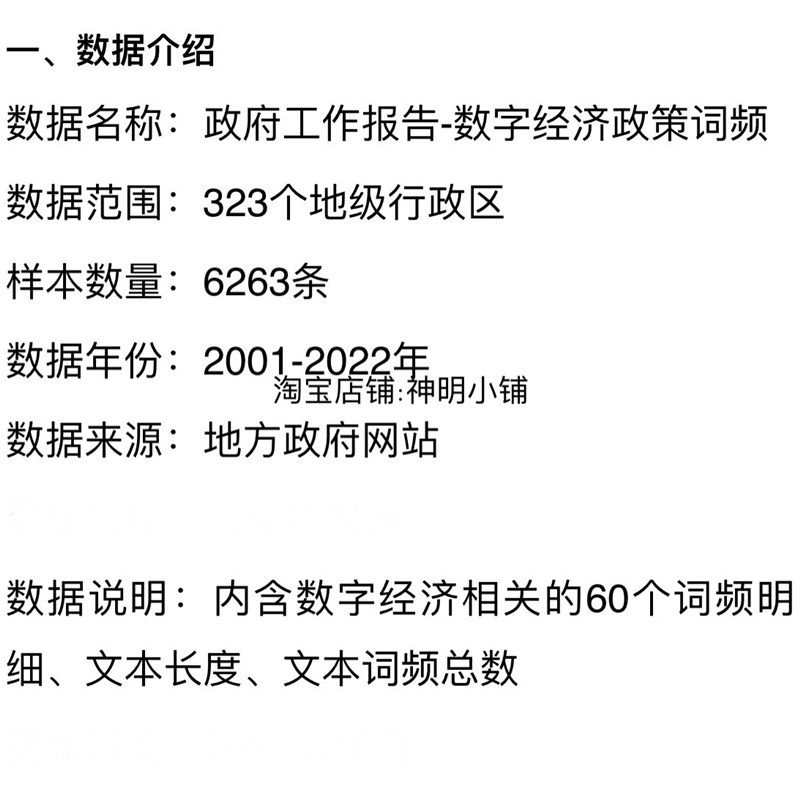地级市-数字经济政策  60个文本词频(2001-2022年