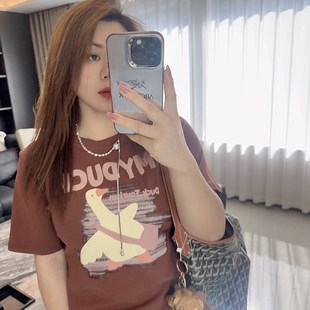 v夏装 胖mm2024年春装 新款 宽松短袖 上衣遮肉200斤 大码 立体半袖 女装