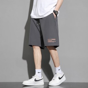 男外穿运动马裤 休闲5分大裤 20z24夏季 宽松大码 衩 新款 冰丝速干短裤