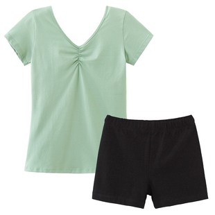 中国舞 三五七九分裤 舞蹈服儿童女练功服上衣分体款 芭B蕾V领长短袖