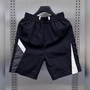 撞色拼接日系潮流运动五N分裤 工装 新款 男夏季 宽松速干外穿中 短裤