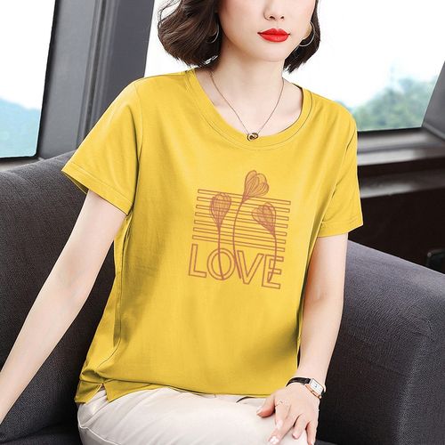 妈妈纯棉夏装宽松大码q新款短袖t恤衫中老年女装洋气上衣夏季薄款