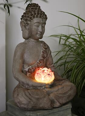 庭院覆古佛像装饰摆件中国禅宗园林庭院名茶室阳台创意景观造景