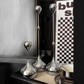 态生活 ins轻奢风电镀银色创意烛台家居简约桌面不规则装 饰小摆件