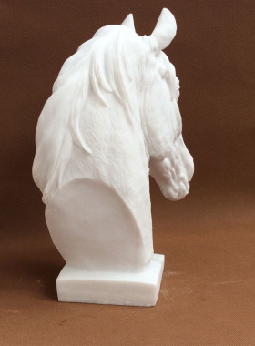 白色马头摆件业礼品客厅装饰品摆件书房办公室桌面工艺品摆设