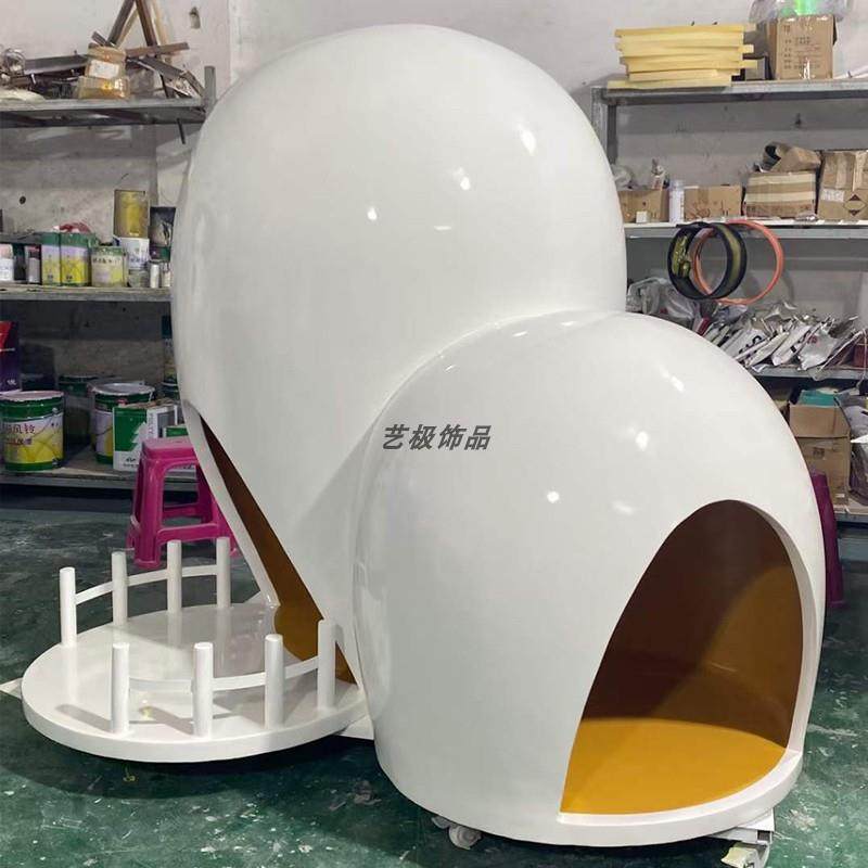 蘑菇屋组合雕塑商场装饰玻璃钢大型滑梯树屋房子卡通摆件定制