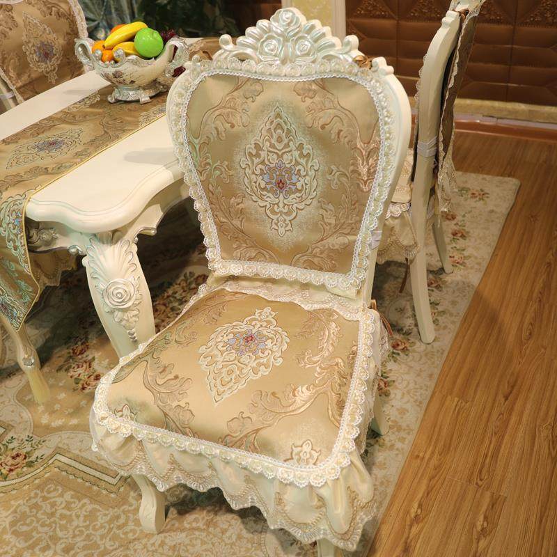 欧式餐椅垫套装四季通用奢华家用餐桌布艺可拆洗椅子坐垫凳罩定做