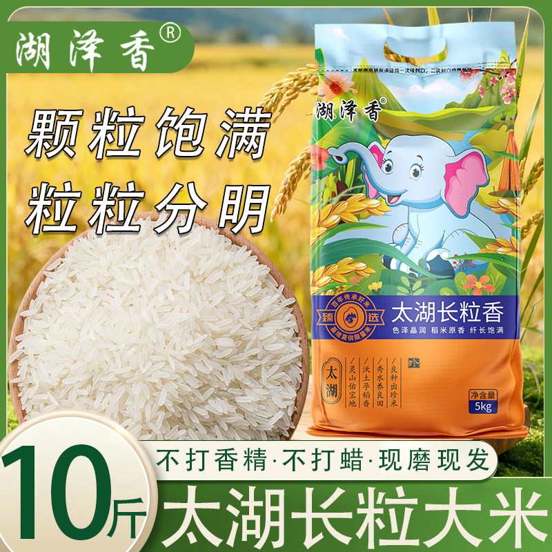 湖泽香正宗太湖长粒香米当季新米南方丝苗米煲仔饭炒饭大米10斤