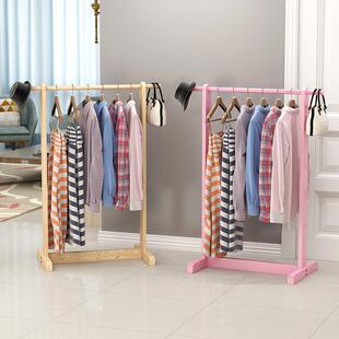 简约现代全实木衣架挂衣架卧室房间木质小型儿童衣帽架落地衣服架