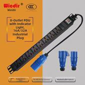 Pdu机柜插座大功率工程插板8bit 16A32A工业连接器防水航空插头