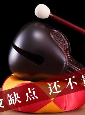 台湾木鱼法器实木家用寺庙老式桂柚木木鱼解压木雕敲紫檀木小摆件
