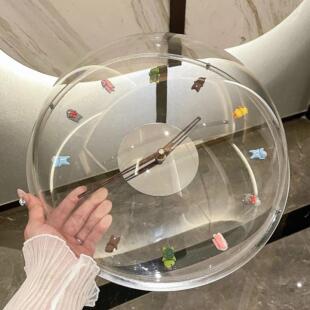 自来春风泡泡钟卡通静音走秒钟挂钟家用时钟波波钟装饰钟个性墙钟