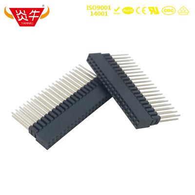 2.0mm长款PC104母座40P长针排母2*20P插座镀金环保耐高温进口弹片