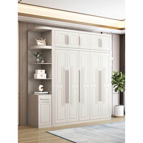 实木衣柜原木全实木对开门现代简约家用卧室小户型收纳衣柜大衣橱