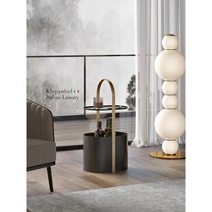 意大利创意设计师边桌客厅沙发小咖啡桌简单的金属锻铁角桌卧室床