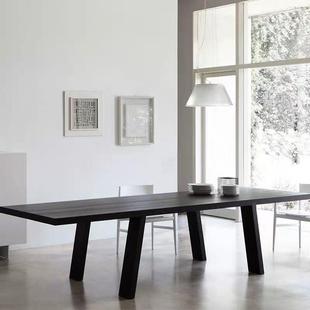 北欧轻奢实木会议长桌现代简约办公桌创意设计师工作台原木洽谈桌