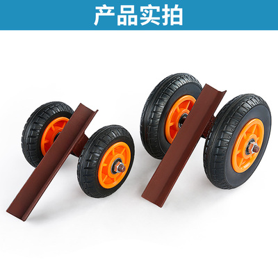 大理石材搬运推板车手推角铁槽钢推车轮重型运输移动实心橡胶轮子
