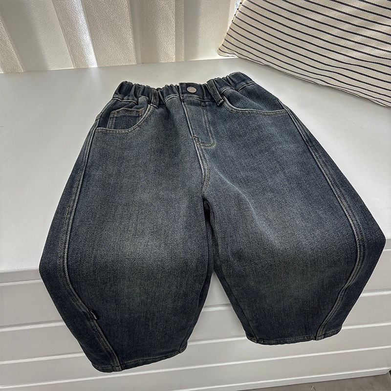 早春女童直筒牛仔裤童装男童2025休闲裤童装单裤儿童裤子洋气长裤