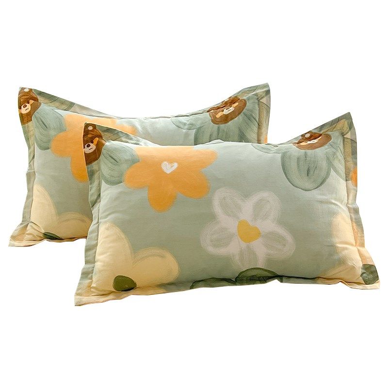 枕头套全棉纯棉枕套夏季家用枕芯内胆套48cmx74cm单个双人一对装2