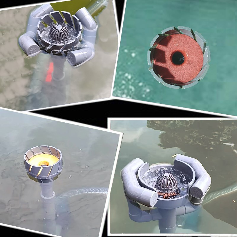 锦鲤鱼池缸除油膜神器水泵改底吸面吸一体自动升降头水面撇渣过滤