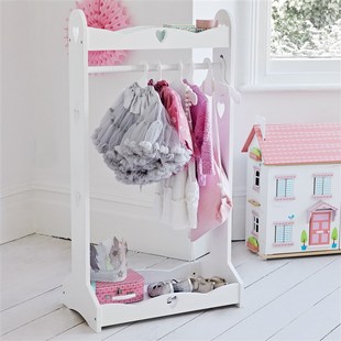 GLTC儿童卧室欧式木制实用挂衣架宝宝创意公主家用粉色落地晾衣架