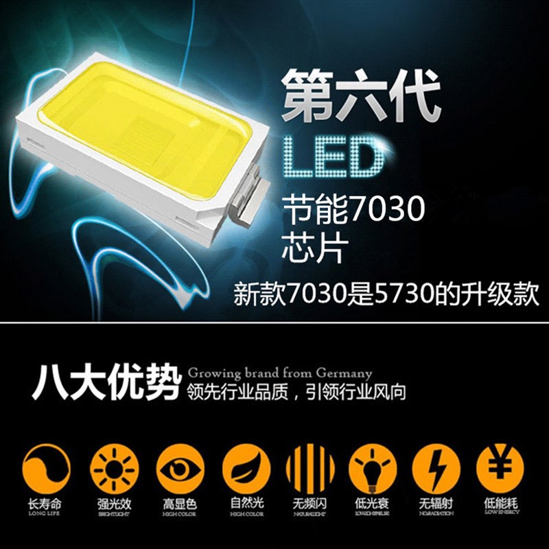 led吸顶灯改造灯板三色灯芯长条7030贴片灯条节能灯管灯珠盘光源