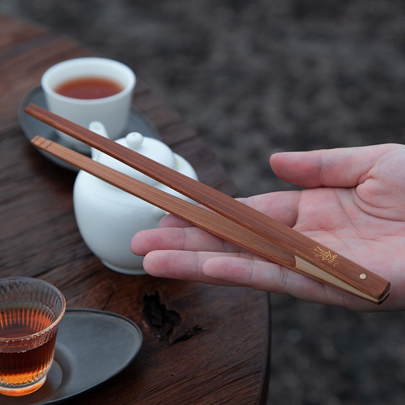 竹制茶夹镊子茶具配件六君子茶杯夹防滑木制泡茶工具功夫茶道零配