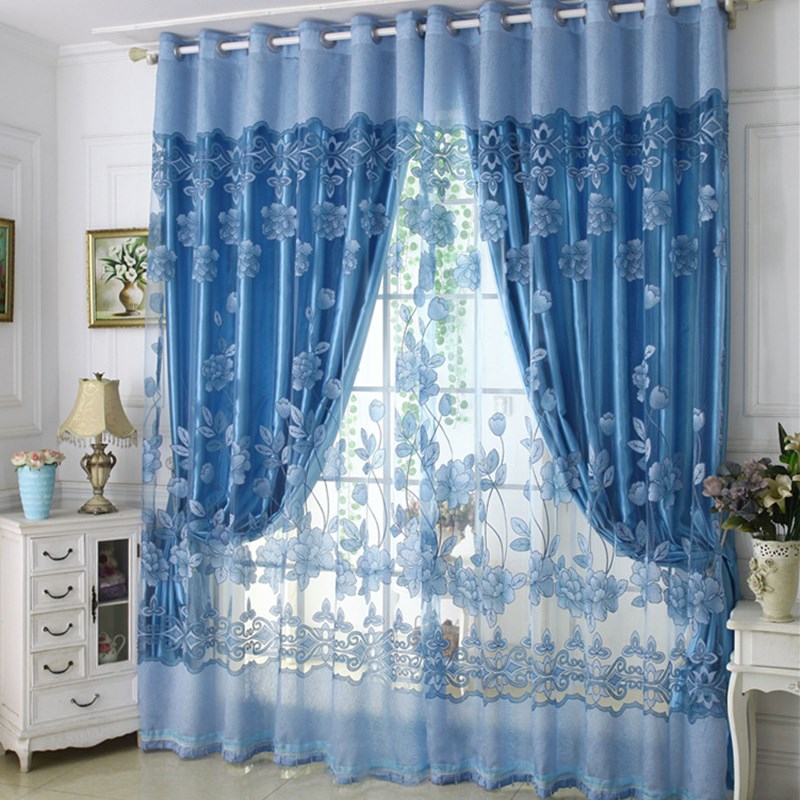 欧式简约现代窗纱加厚遮光2021窗帘布成品卧室客厅婚房紫色落地窗