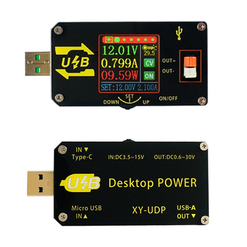 5V转9V12V24VUSB升压线模块 UDP 数控USB彩屏电源升降压恒压恒流