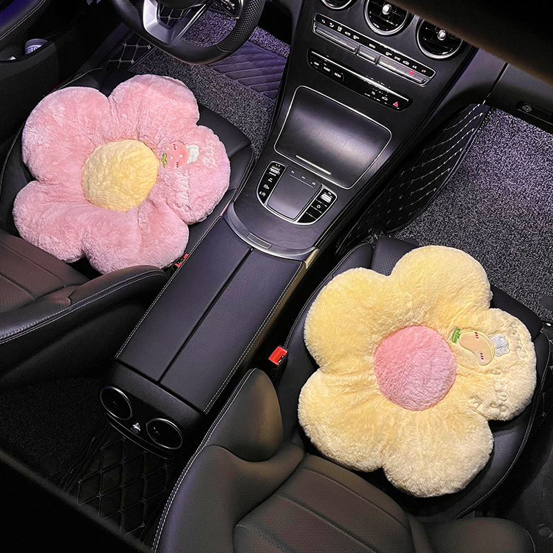 新款花朵汽车腰靠护腰驾驶座椅卡通可爱腰枕车内装饰用品靠背抱枕