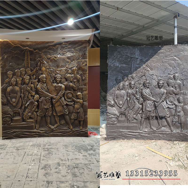 定制铜雕玻璃钢浮雕锻铜校园浮雕红色文化雕塑展览馆装饰背景墙