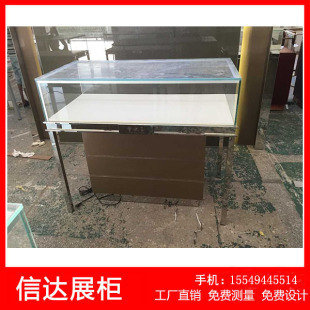 不銹鋼金銀珠寶展示柜透明玻璃首飾展柜奢飾品展柜精品展示柜帶鎖