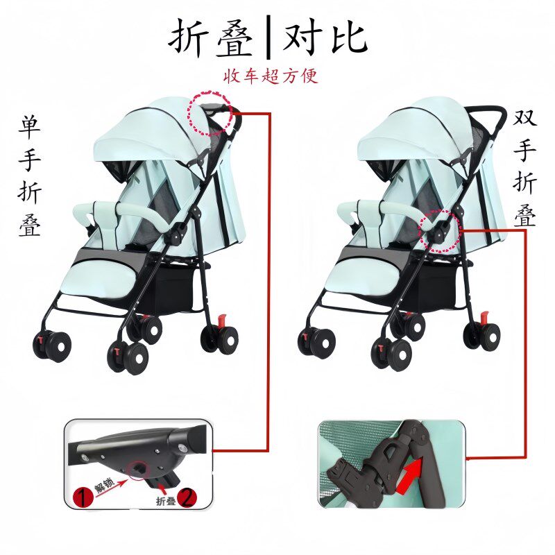 婴儿推车可坐可躺超轻便携简易避震折叠伞车小孩宝宝溜娃儿童童车