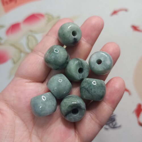 天然翡翠A货路路通桶珠