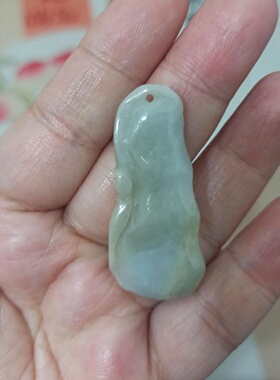 453缅甸天然翡翠吊坠雕刻竹节飘花卡42X19mm左右雕刻件满48元包邮