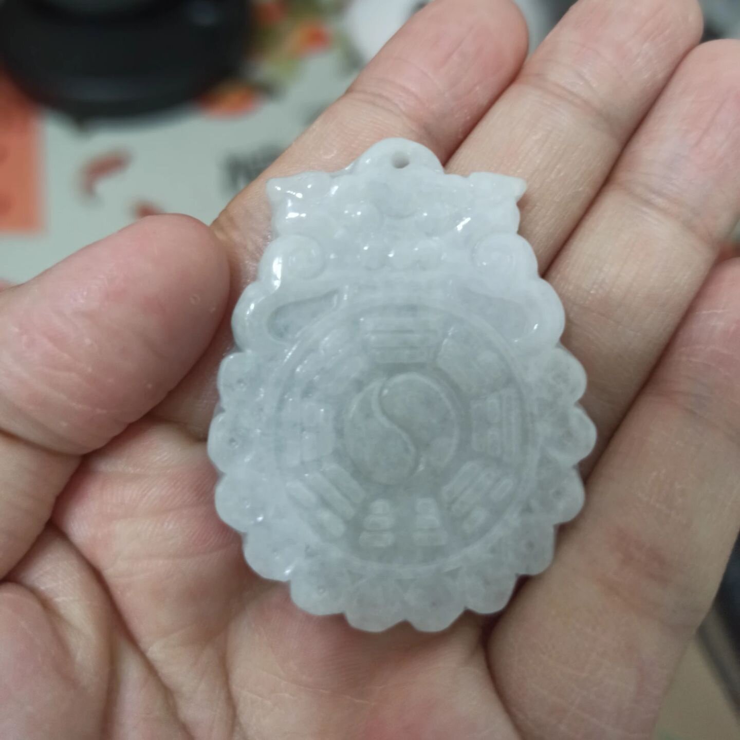 444缅甸天然翡翠雕刻仿古福牌挂牌福纹兽牌卡47X37mm左右满48包邮