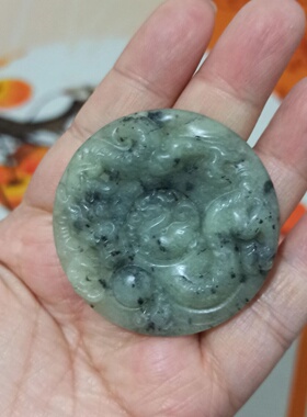 辽宁岫玉吊坠特色仿古龙戏珠