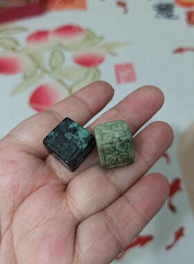 424缅甸天然翡翠桶珠路路通方珠卡13X14mm左右通孔通货满48元包邮