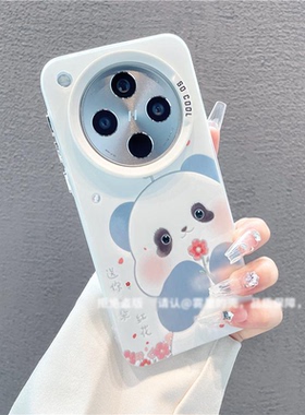 ins风捧花小熊手机壳适用OPPOfindX8/X7可爱Reno13/12pro小众华为pura70卡通mate70防摔nova13简约保护套软壳