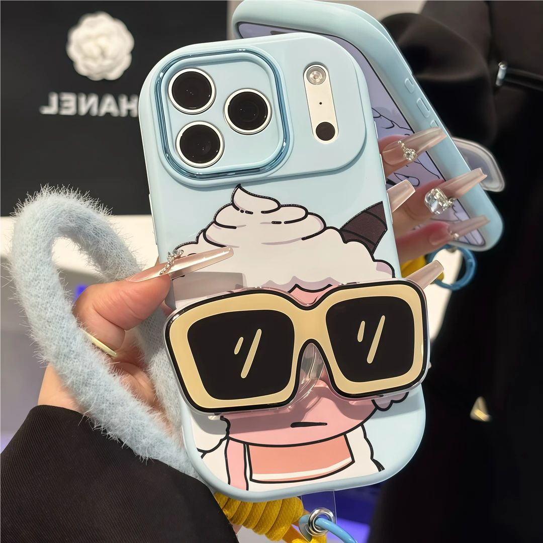 适用苹果17可爱小羊支架手机壳