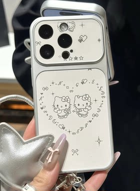 爱心像素猫咪挂绳手机保护套软