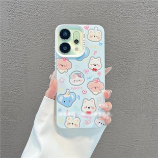15防摔软壳女 ins风可爱满屏动物手机壳FindX8pro保护套vivos30promini卡通苹果16 适用OPPOReno14 13pro新款